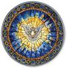 Tiffany Holy Spirit Stain Glass Art Hanging, 6.5" Round