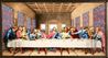 Tiffany Last Supper Stain Glass Art Hanging, 15.3" x 8.3"