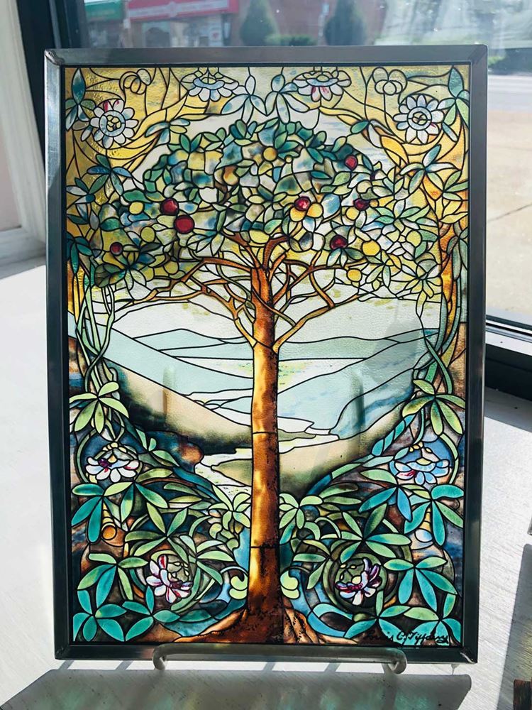 Tiffany Tree of Life Stained Glass Suncatcher