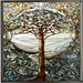 Tiffany Tree of Life Stain Glass Art Hanging, 9.3" x 13.3" - 30122