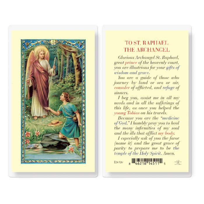 To St. Raphael The Archangel Laminated Prayer Card