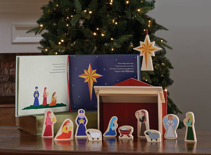 Children/'s Nativity Advent Calendar The Nativity A to Z book and ornament set Nativity Ornament Christmas Countdown