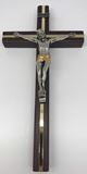 Two Tone 10" Wall Crucifix on Wood Cross