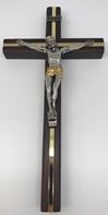 Two Tone 10" Wall Crucifix on Wood Cross *WHILE SUPPLIES LAST*