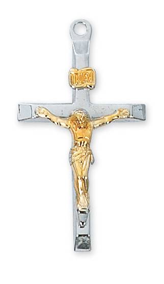Two-Tone Crucifix On 20" Chain
