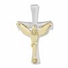 Two-Tone Silver and Gold Crucifix Lapel Pin