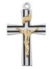 Two-Tone Sterling Silver Crucifix on 18" Chain