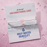 Unconditional Love Heart Holy Water Bracelet, Pearl