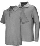Unisex Grey Pique Knit Polo Shirt