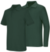 Unisex Hunter Green Smooth Interlock Knit Polo Shirt