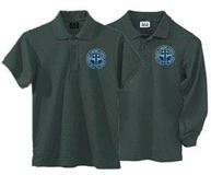 Unisex Hunter Green Pique Knit Polo Shirt with SCL Logo
