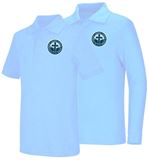 Unisex Light Blue Smooth Interlock Knit Polo Shirt with SCL Logo