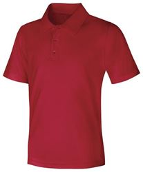 Unisex Red Performance Knit Polo, Short Sleeve