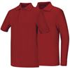 Unisex Red Pique Knit Polo Shirt