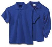 Unisex Royal Blue Pique Knit Polo Shirt