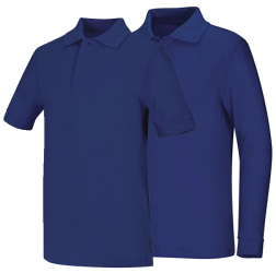 Unisex Royal Blue Smooth Interlock Knit Polo Shirt