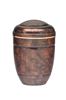 Cremation Urn - Copper Tone Marble Look  10 -3/4 inch, steel ?Memorial Urn with minimum capacity of 200 cubic inches.