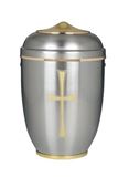 Urn - Satin with Gold Cross