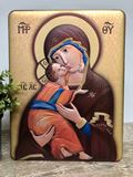 Vladimir Madonna and Child Theotokos 13" Orthodox Icon with Wood Back