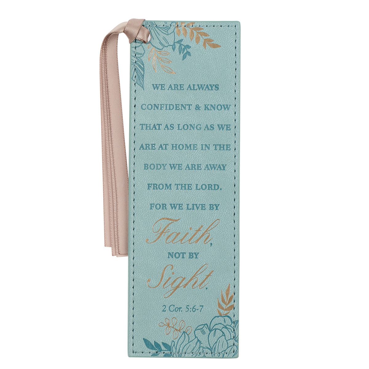 Walk By Faith Faux Leather Bookmark