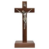 Walnut 8" Standing Crucifix