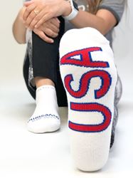 We are Awesome USA White Patriotic Socks, Adult Large