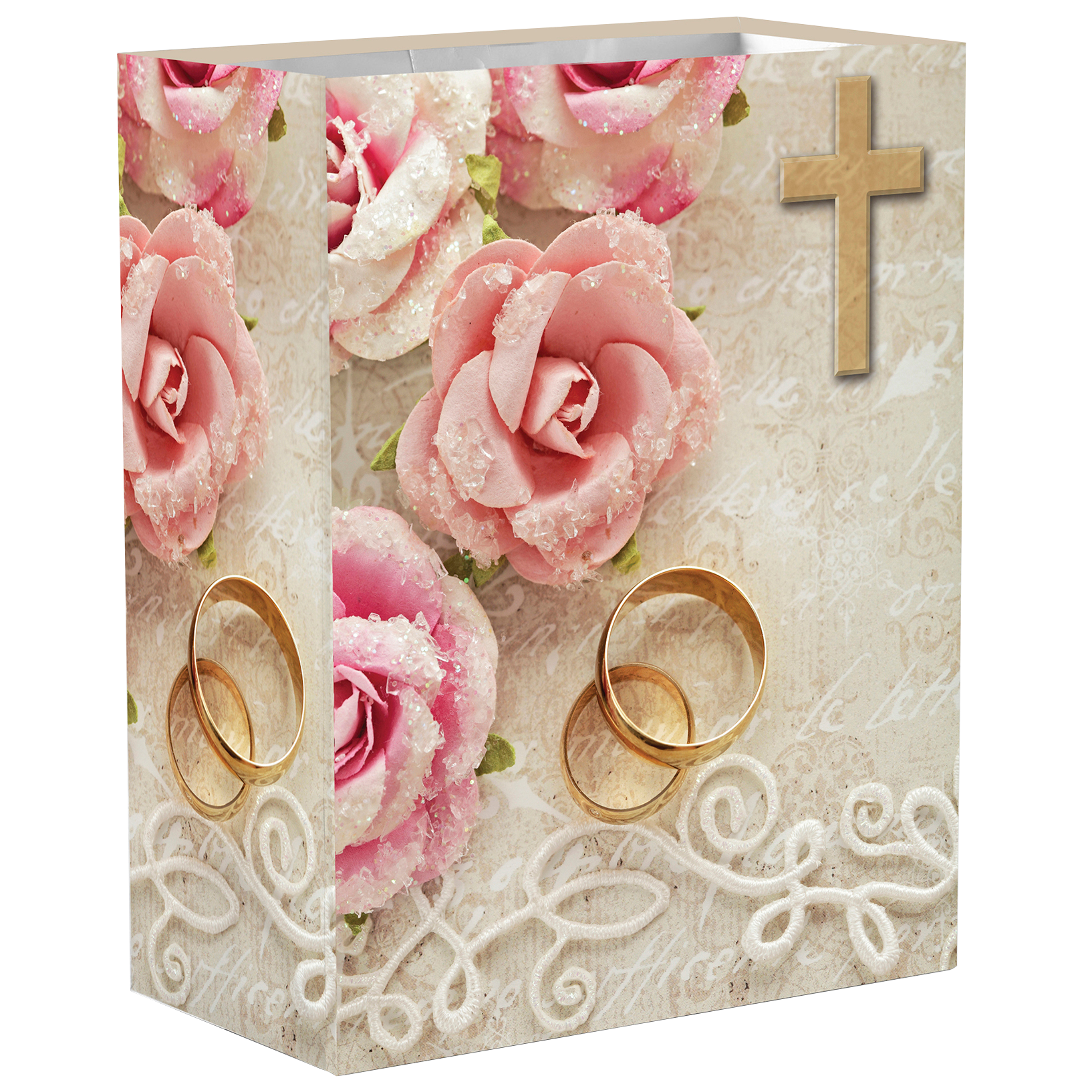 Wedding - Anniversary Gift Bag With Tissue Paper - Large