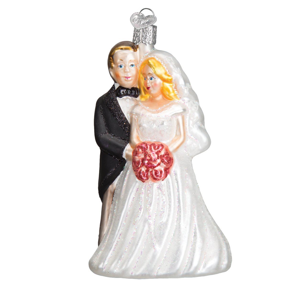 Wedding Couple Glass Ornament