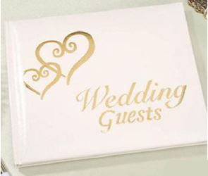 Wedding Guest Book White/Gold