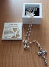 First Communion White Keepsake Box with Pearl Rosary