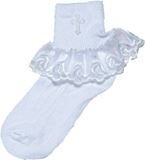 White Anklet Sock with Cross
