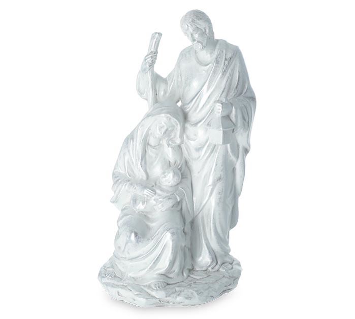 White Brushed 12" Holy Family Figurine
