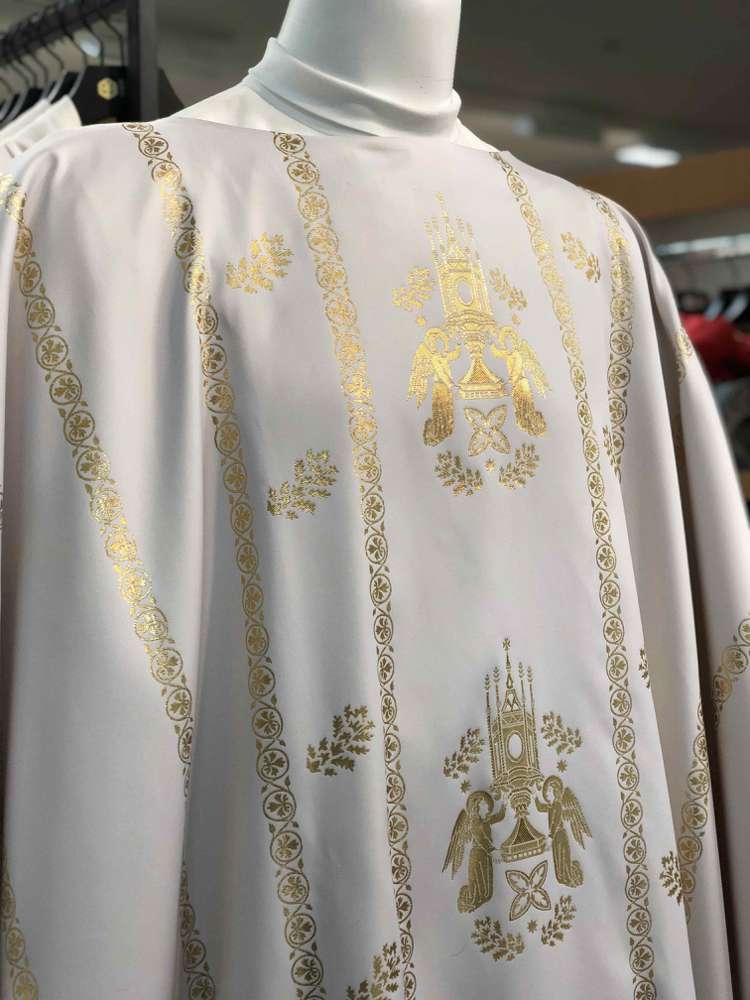 White Chasuble - Tradition Adoring Angels in Gold | Catholic Supply