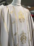 White Chasuble - Tradition Adoring Angels in Gold chasuble, church goods, textiles, church apparal,