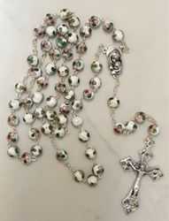 8mm White Cloisonne Rosary from Italy