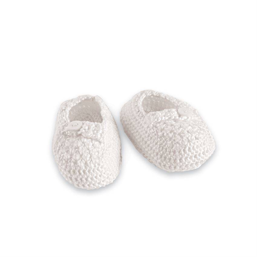 White Crochet Baby Booties, Size 0-3 Month