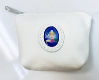 White Leather First Communion Zipper Rosary Pouch