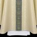 White Marian Chasuble - Damask Fabric "Y" Banding with Embroidered Medallion - 58433