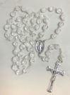 White Swirl Glass 8mm Rosary From Italy