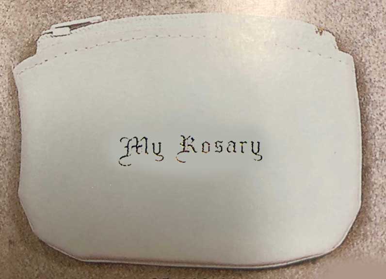 White Vinyl My Rosary Zipper Case