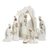 White and Gold 7pc Nativity Set, 13.5"