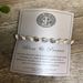 White and Silver St. Benedict Blessing Bracelet with Story Card