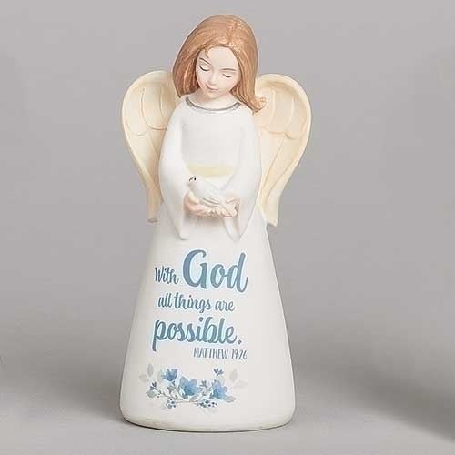 With God All Things Are Possible 4.5" Angel