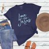 Womens V-Neck T-Shirt Love Like Jesus - Large / Heather Blue *WHILE SUPPLIES LAST*