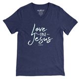 Womens V-Neck T-Shirt Love Like Jesus - X-Large