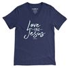 Womens V-Neck T-Shirt Love Like Jesus - X-Large / Heather Blue *WHILE SUPPLIES LAST*
