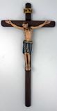 Wood Carved 13" Wall Crucifix with 6" Corpus, Made in Italy