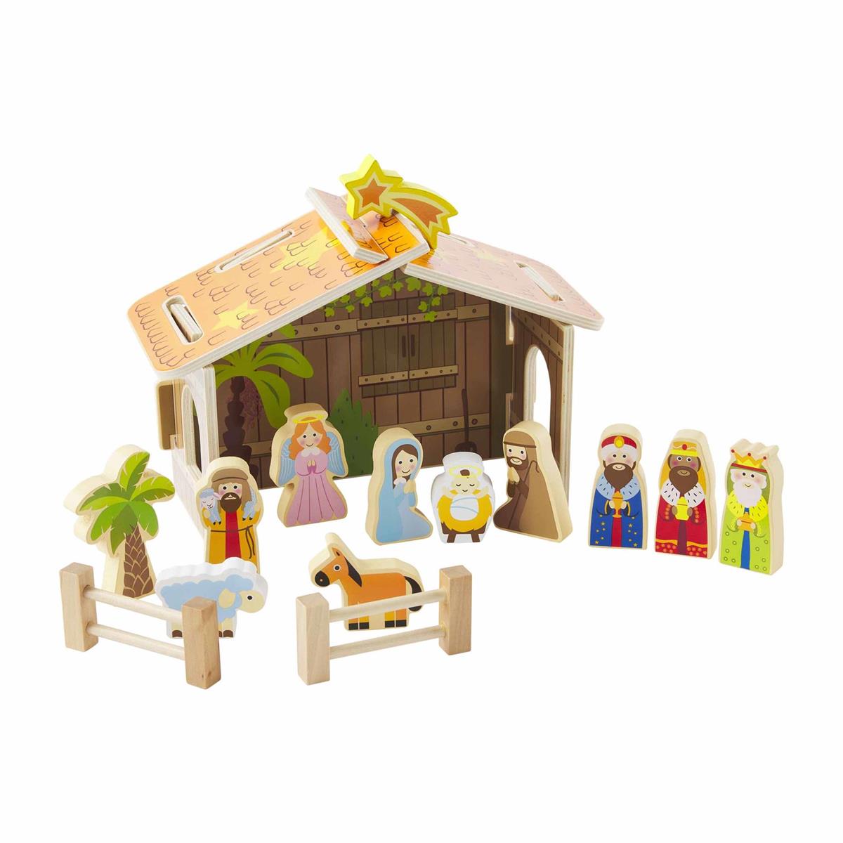 Wood Children's Nativity Set