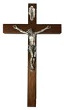 Wood Crucifix With Silver Corpus