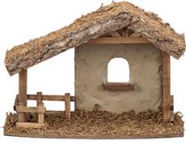 Wood Stable For Nativity Figures, Fontanini